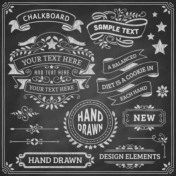 Chalkboard Design Elements — Stock Vector