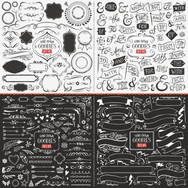 Large Collection of Hand Drawn Vector Design Elements