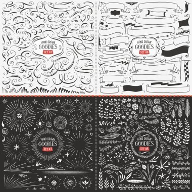 Large Collection of Hand Drawn Vector Design Elements clipart