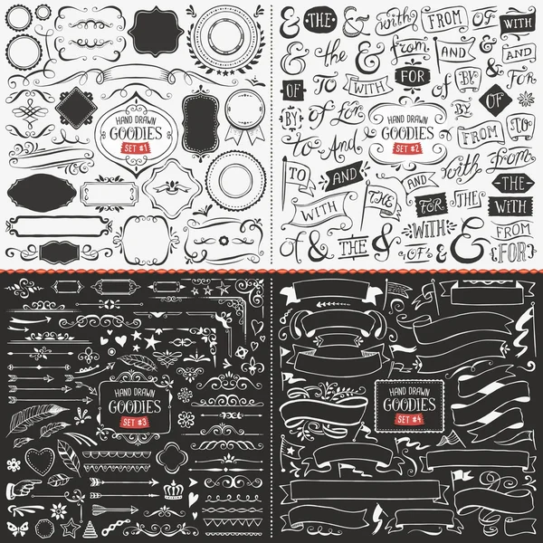 Große Sammlung handgezeichneter Vektordesign-Elemente Stockvektor