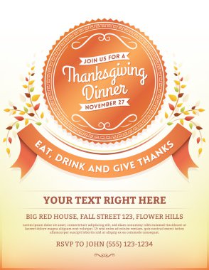 Şükran akşam yemeği daveti şablonu