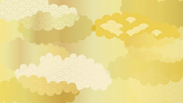 Seigaiha 'nın arkaplan çizimi. Birden fazla bulut sıralı..