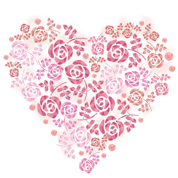 Εικονογράφηση Ενός Τριαντάφυλλου Σχήμα Καρδιάς Χρωματικό Σχέδιο Από Κόκκινο Ροζ — Διανυσματικό Αρχείο