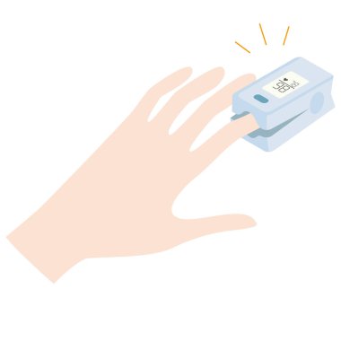 Parmak ucu nabız oksimetresi ile ölçüm çizimi.