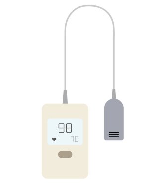 Sensör cihazlı bir empülsiyon oksitmetresinin simge çizimi.