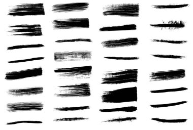 Fırça ile yazılmış 32 farklı satırın vektör illüstrasyonu.