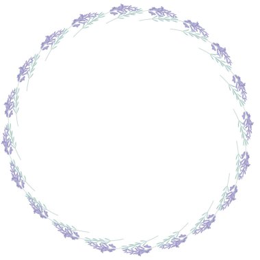 Çemberde sıralanmış lavantaların arkaplan çizimi