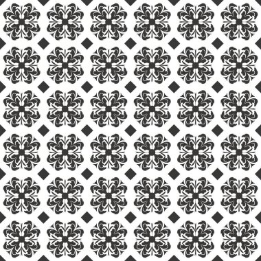 Eşkenar dörtgenin vektör çizimi ve beyaz arkaplanda dikişsiz desen. Kumaş, duvar kağıdı, ambalaj dekorasyonu.