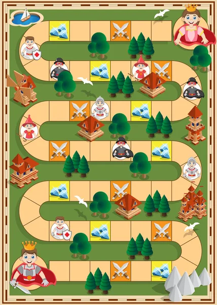 Juego Mesa Del Tema Medieval Ilustración Vectorial — Vector de stock