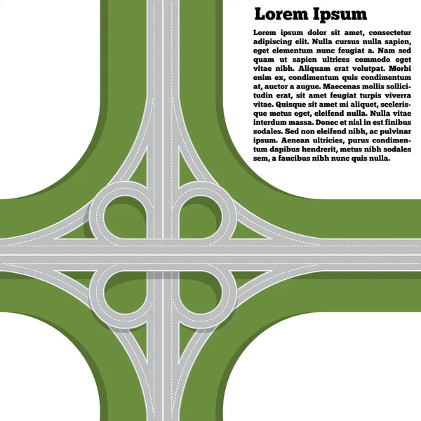 Ponte Rodoviária Junção Rodoviária Vista Cima Ilustração Vetorial —  Vetores de Stock