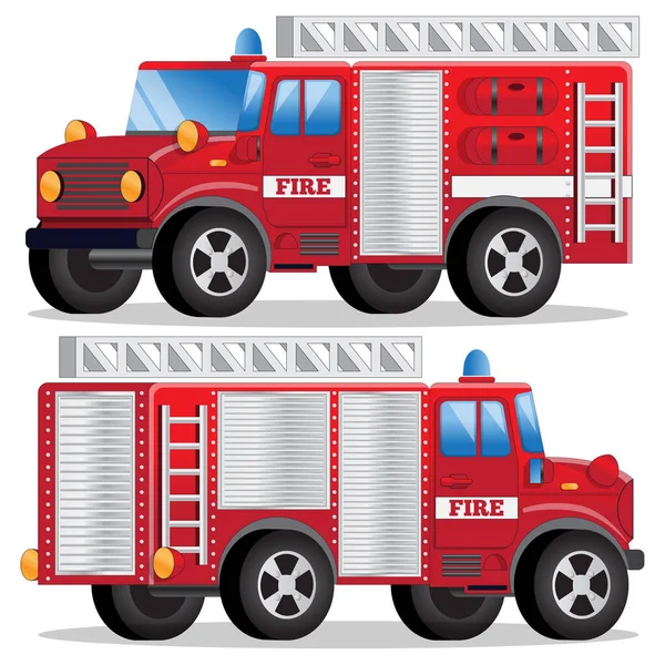 Fire Truck Vector Illustration Isolated White Background — Stock Vector