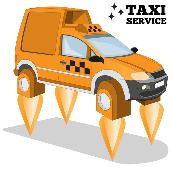 Taxi Futurista Aislado Sobre Fondo Blanco Ilustración Vectorial — Vector de stock