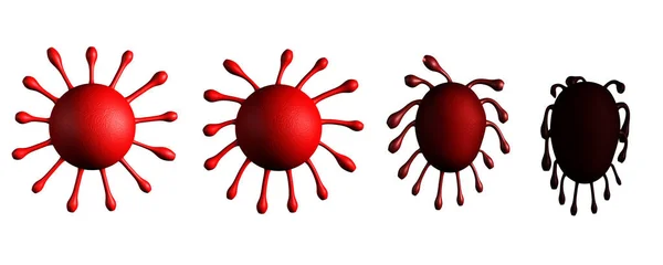 Illustration Coronavirus Cell Livscykel Isolerad Vit Bakgrund — Stockfoto