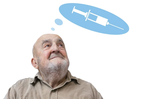 Senior Man Glad Över Vaccination — Stockfoto