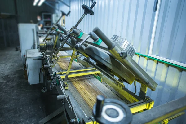 Close Machine Wood Production Factory — Stock Photo, Image