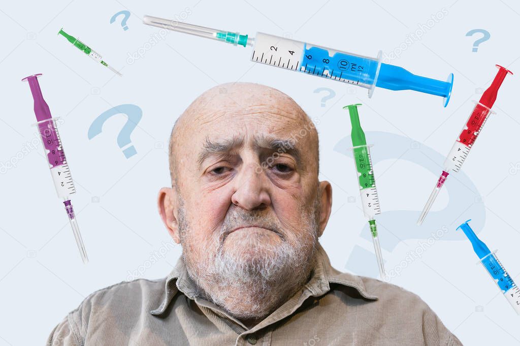 old man confused about vaccination process
