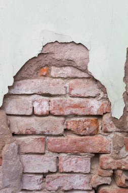 Hasarlı ön yüzü olan eski duvar arkaplanı