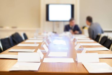 Konferans masası iş toplantısı için hazır.