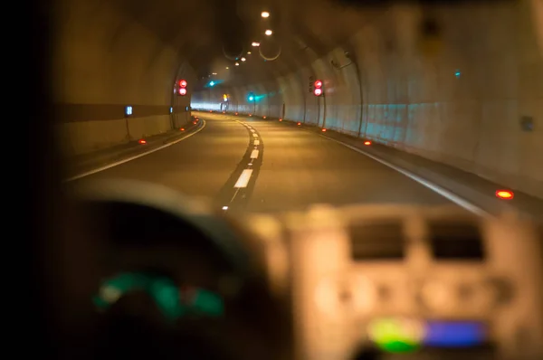 stock image driving through tunnel view