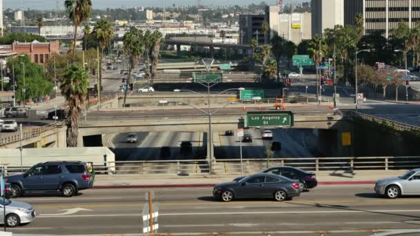 Trafic sur les rues achalandées du centre-ville — Video