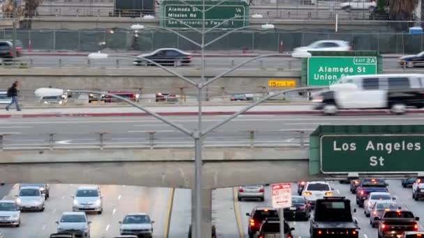 Tráfego em Downtown Los Angeles California — Vídeo de Stock