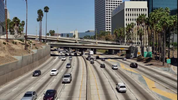 Traffic  in Downtown Los Angeles California — Stock Video