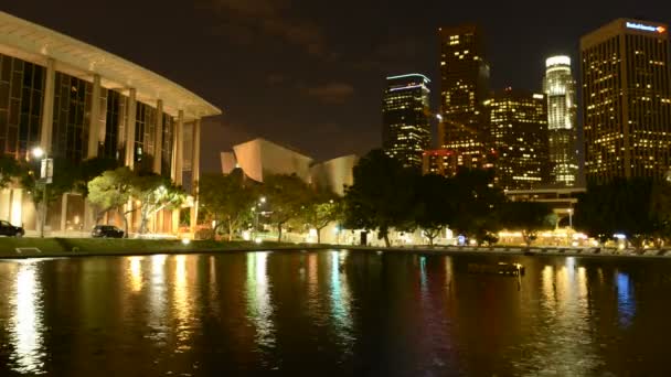 Centro escénico de Los Ángeles por la noche — Vídeos de Stock