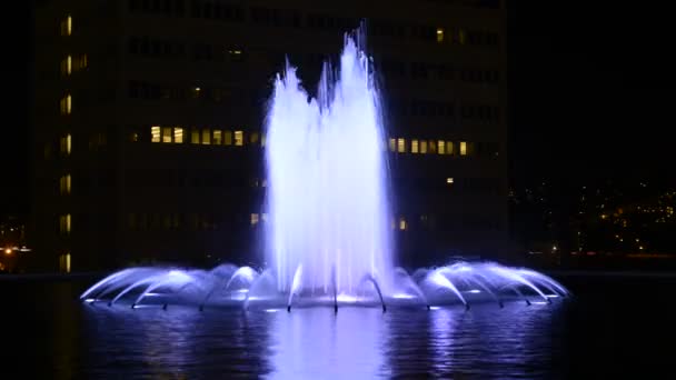 Fontana DWP di notte nel centro di Los Angeles — Video Stock