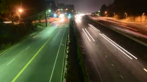 Nachtverkehr in Los Angeles — Stockvideo