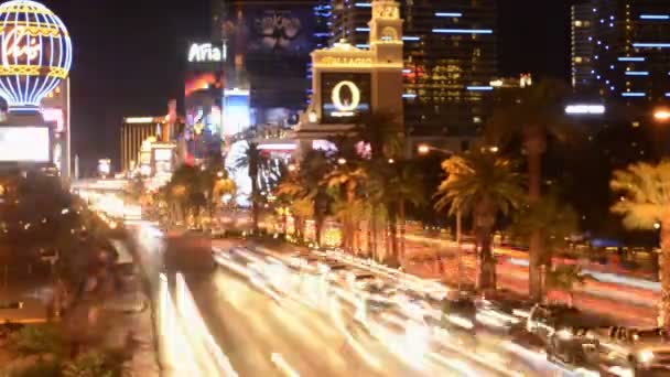 Las Vegas - casinolar ve trafik — Stok video