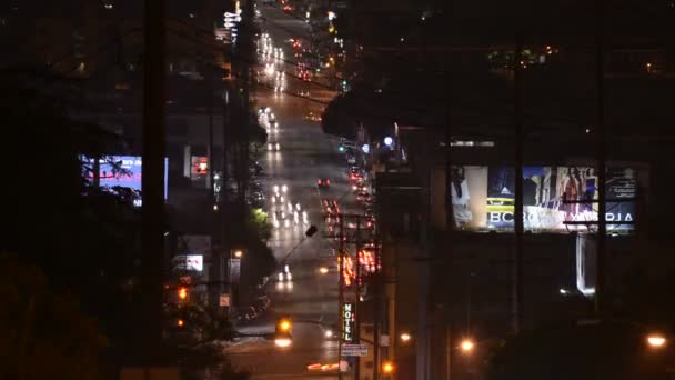 Time lapse de Sunset Blvd la nuit — Video