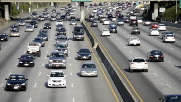 Freeway trafik i los angeles — Stockvideo