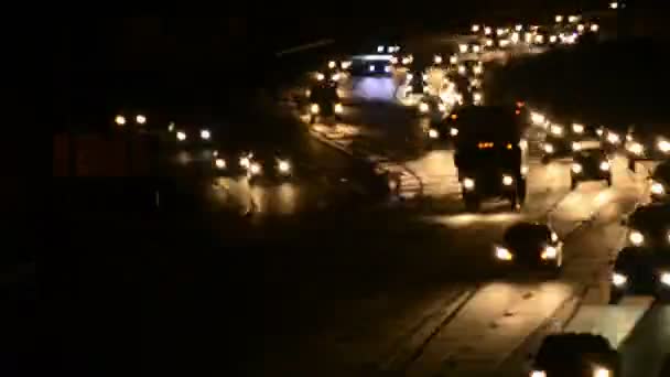 Busy Los Angeles Freeway at Night Video Clip