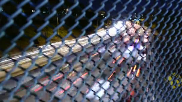 밤에 로스 앤젤레스의 교통 — 비디오