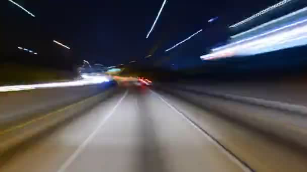 Los Angeles'ta gece trafik — Stok video