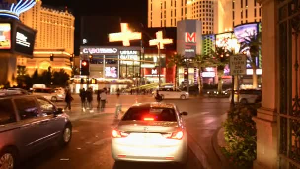 Las vegas Streifen in der Nacht — Stockvideo