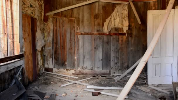 Abandonar la minería Ghost Town Interior — Vídeo de stock