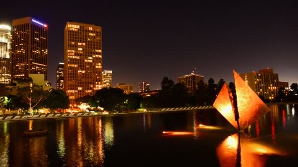 Les gratte-ciel de Los Angeles la nuit — Video