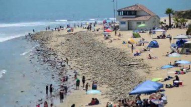 Kalabalık Santa Monica Beach California