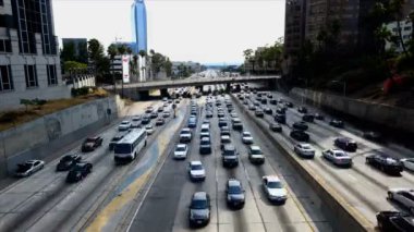Trafik sıkışıklığı Downtown Los Angeles zaman atlamalı
