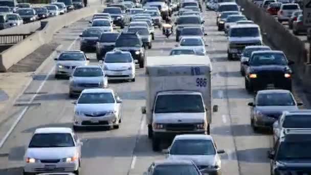 Dopravní zácpa v centru města Los Angeles — Stock video