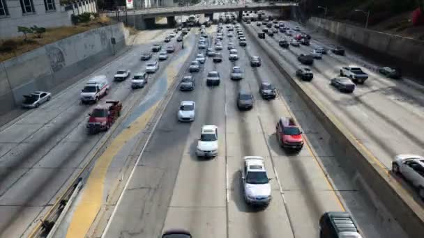 在洛杉矶市中心的交通堵塞 — 图库视频影像