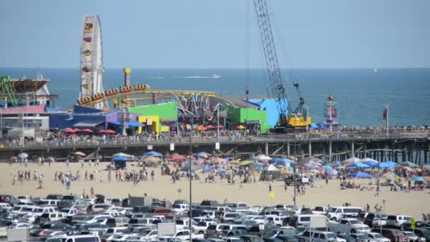 Santa Monica προβλήτα στην Καλιφόρνια — Αρχείο Βίντεο