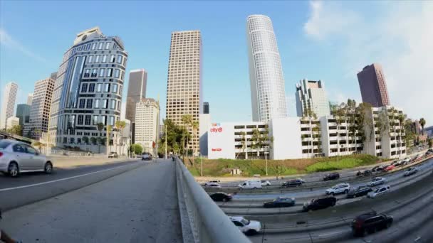 Traffic jam in downtown Los Angeles — Stock Video