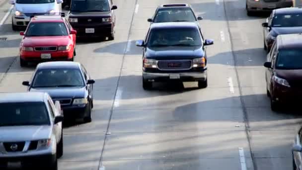 Atasco de tráfico en el centro de Los Ángeles — Vídeos de Stock