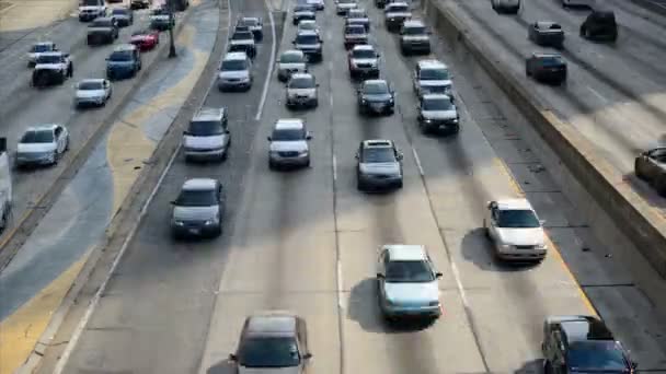 Atasco de tráfico en el centro de Los Ángeles — Vídeos de Stock
