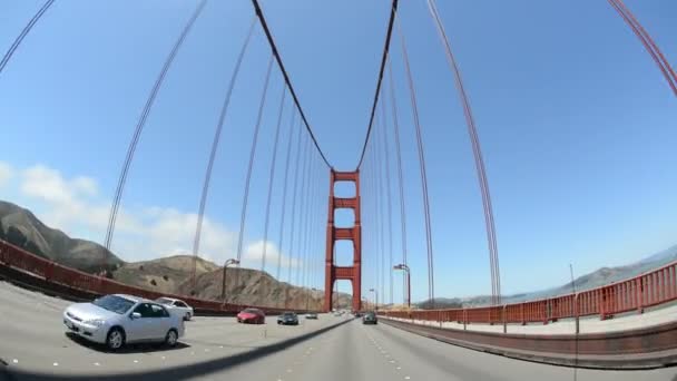 Golden Gate Köprüsü gündüz San Francisco — Stok video