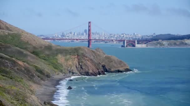 Золоті ворота міст Сан-Франциско — стокове відео