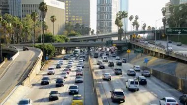 Downtown Los Angeles trafikte görünümünü