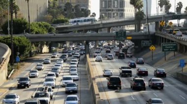 Downtown Los Angeles trafikte görünümünü